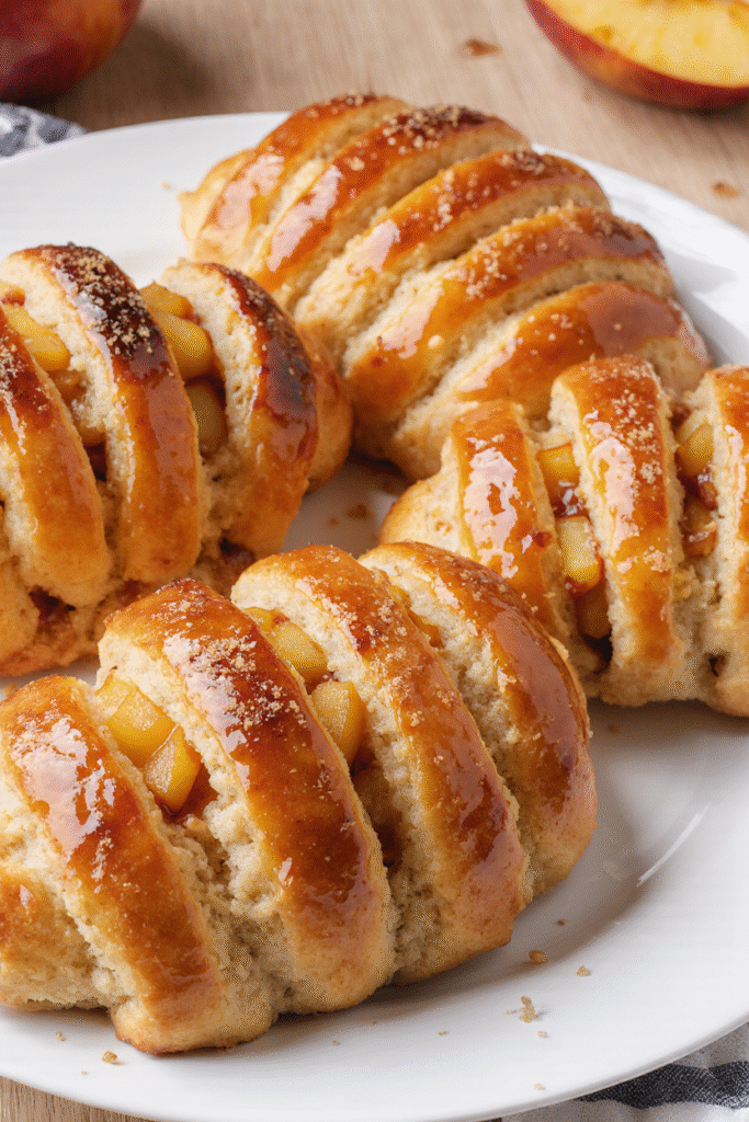 Chaussons aux pommes maison dorés et croustillants, garnis de pommes caramélisées et saupoudrés de sucre glace.