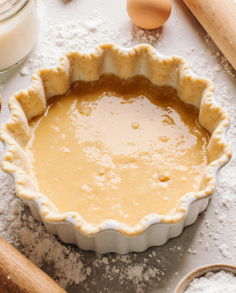 Pâte sablée maison étalée sur un plan de travail fariné, prête à être utilisée pour une tarte.