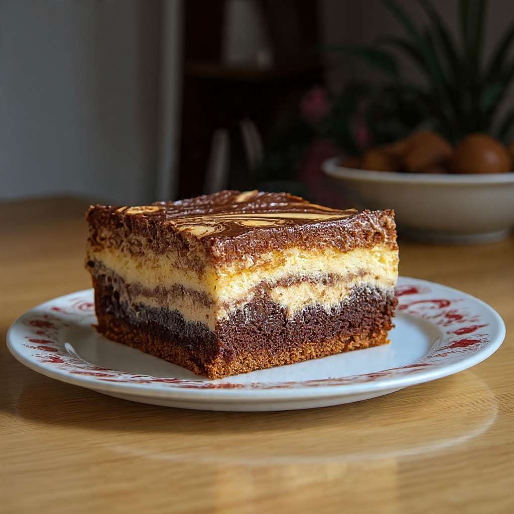 Gâteau yaourt marbré chocolat fondant maison