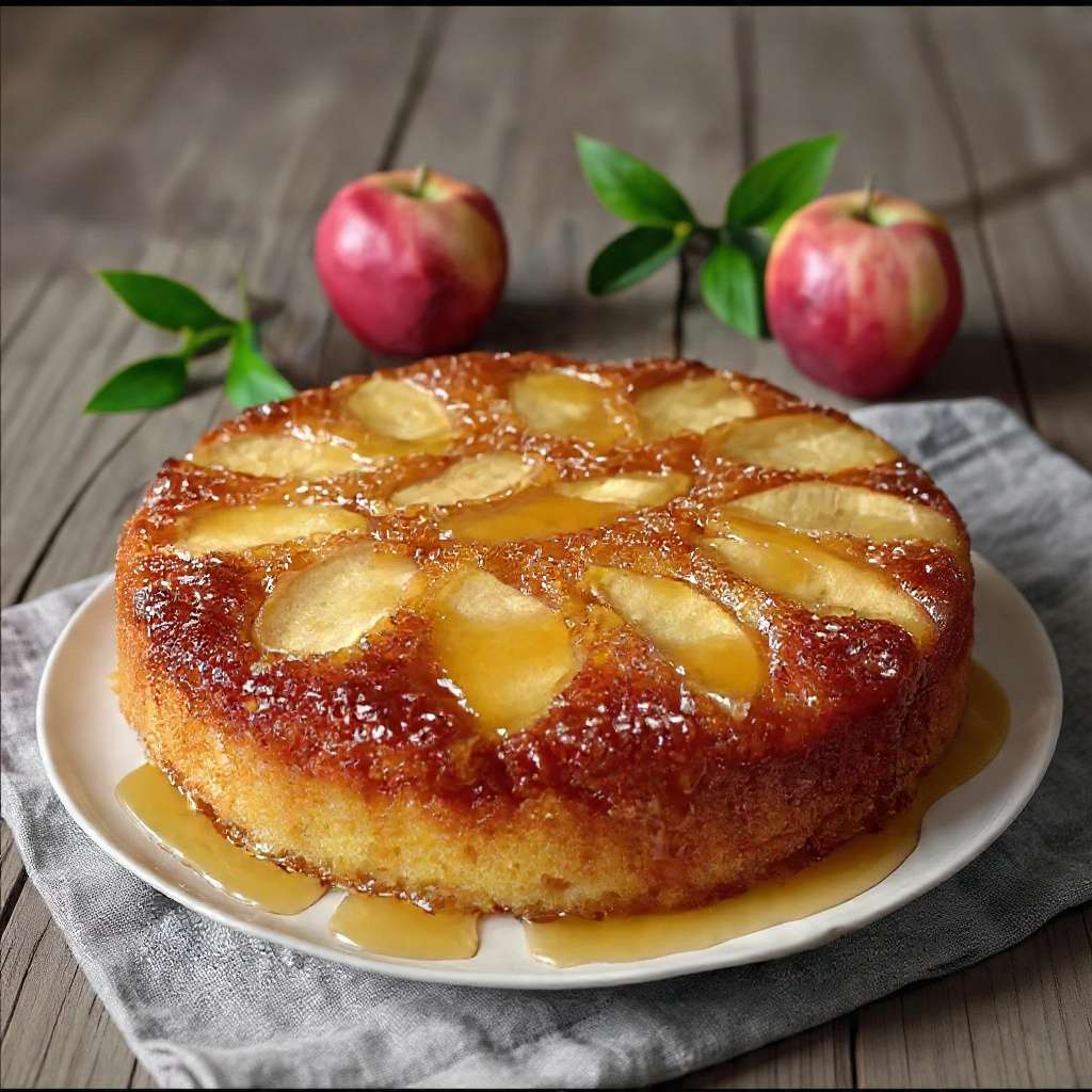 Gâteau aux pommes moelleux et doré maison