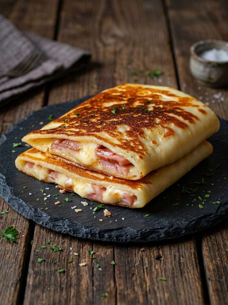 crêpes salées jambon fromage fondant maison garniture filante