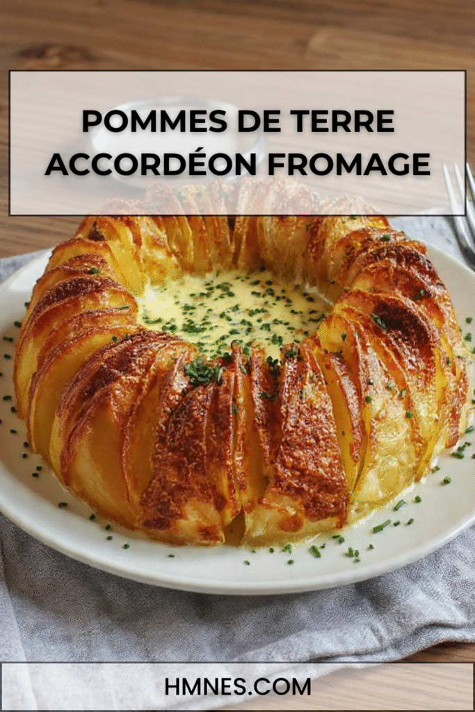 Pommes de terre accordéon fromage crème gratinée croustillant