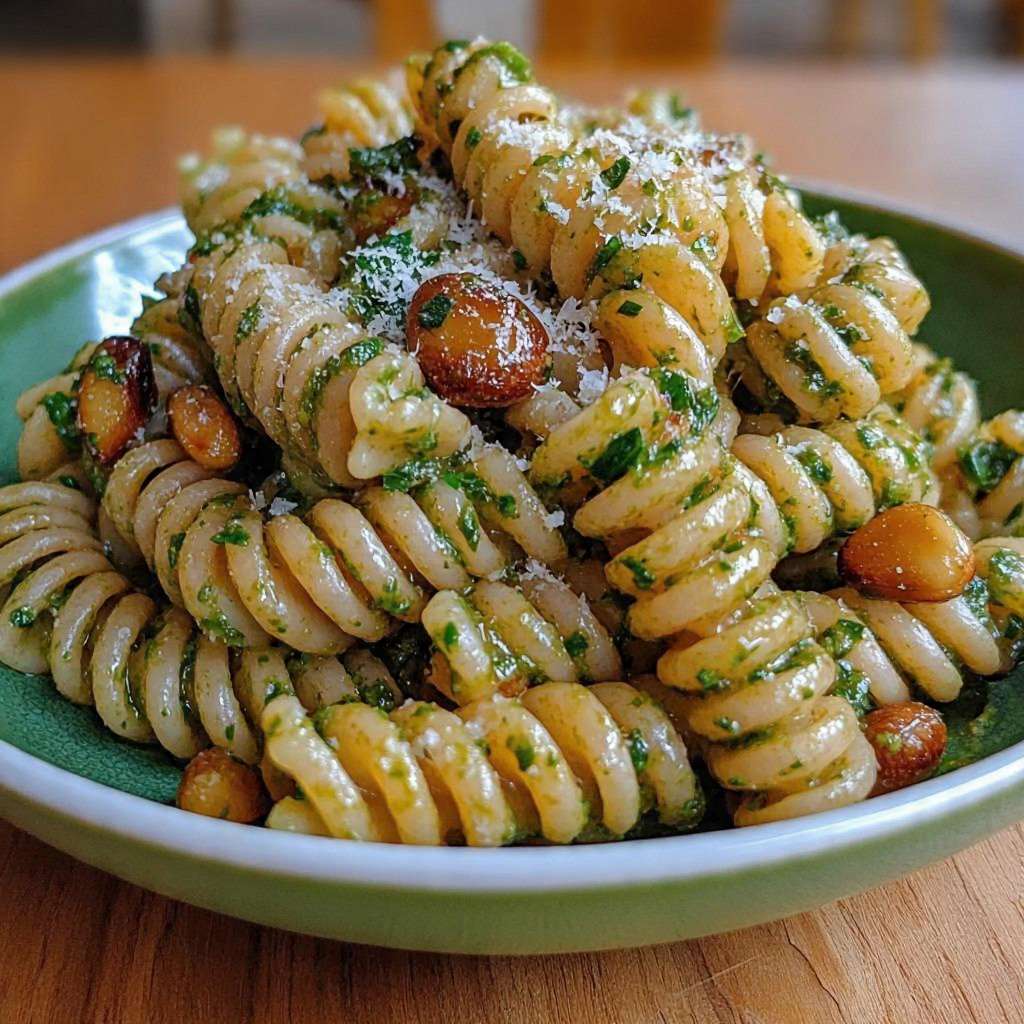 fusilli pesto vert pignons parmesan maison
