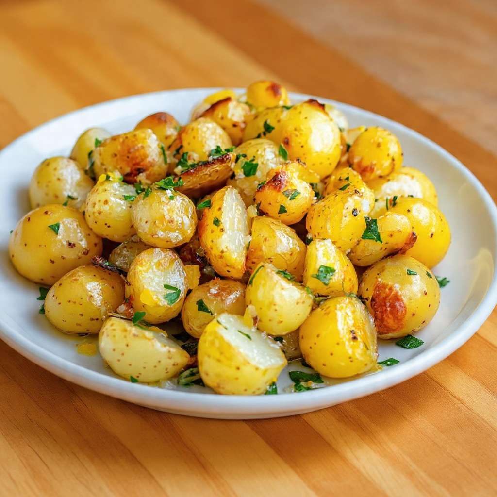 pommes de terre Grenailles rôties citron confit persil