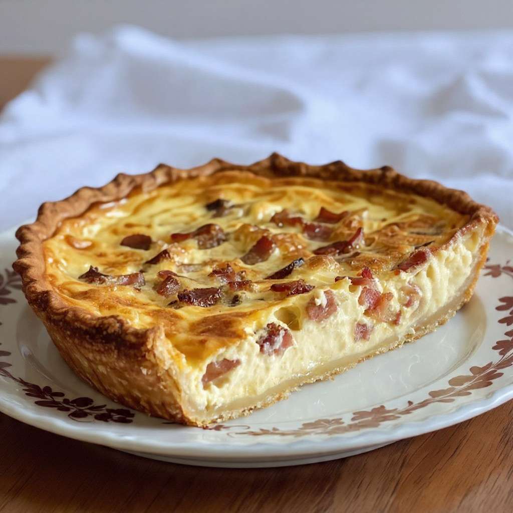 quiche lorraine traditionnelle lardons creme croustillante