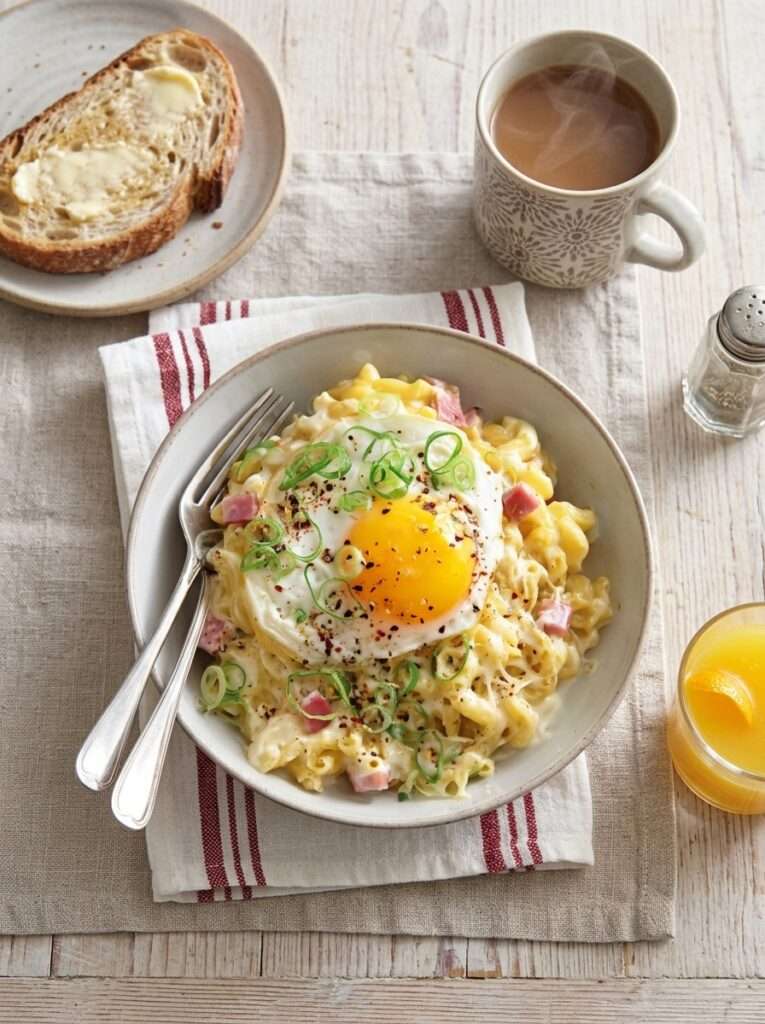 mac and cheese jambon oeuf au plat fromage fondant recette maison
