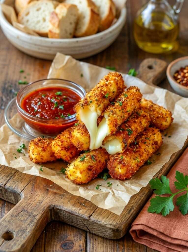 Bâtonnets de pommes de terre fromage frit croustillant coeur fondant