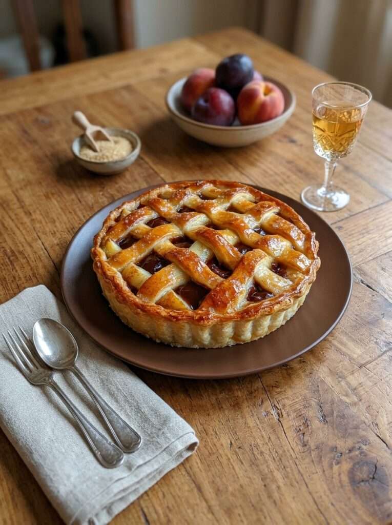 tarte feuilletée pommes caramel treillis dore croustillant maison