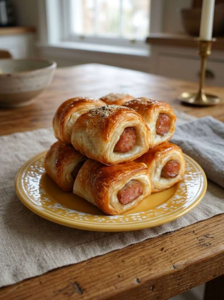 Feuilletés roulés aux saucisses pate feuilletee croustillant apero maison