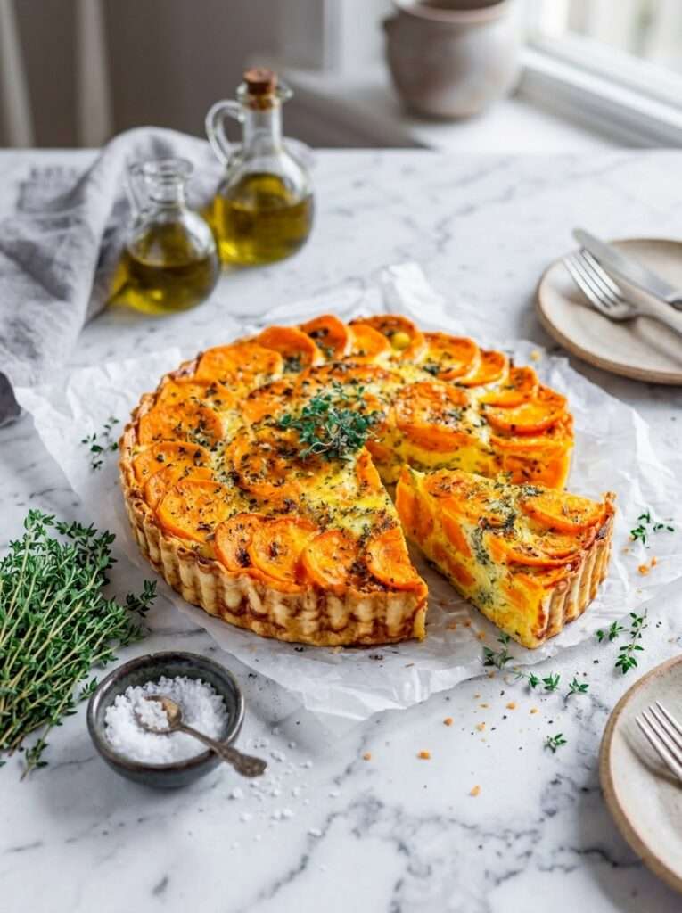 Tarte fondante carottes herbes fromage gratinée maison