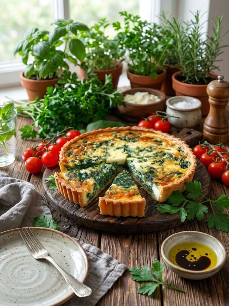Quiche épinards fromage fondante maison doree