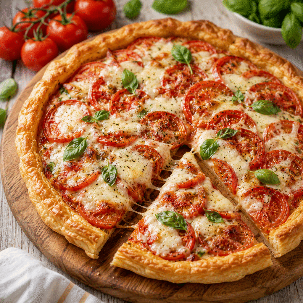 tarte tomate à la mozzarella croustillante et fondante