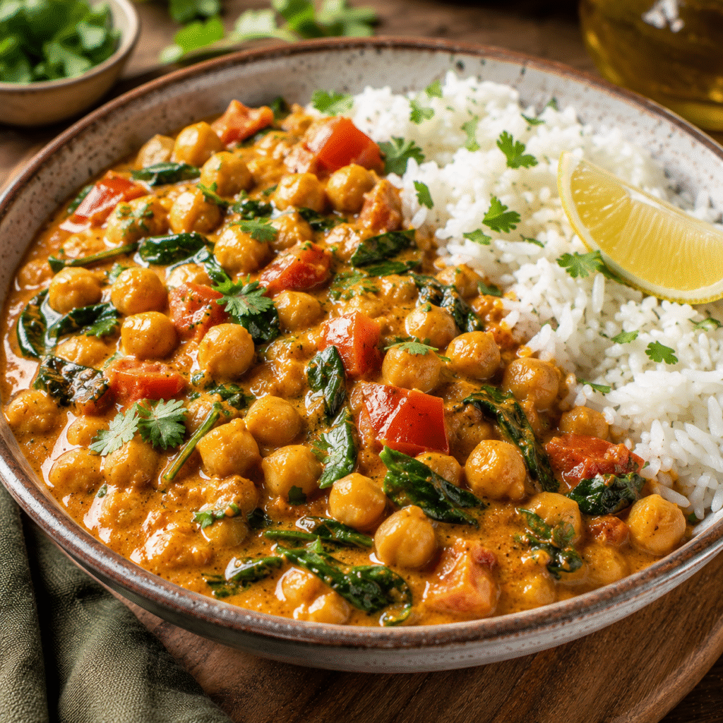 Curry de pois chiches crémeux au lait de coco