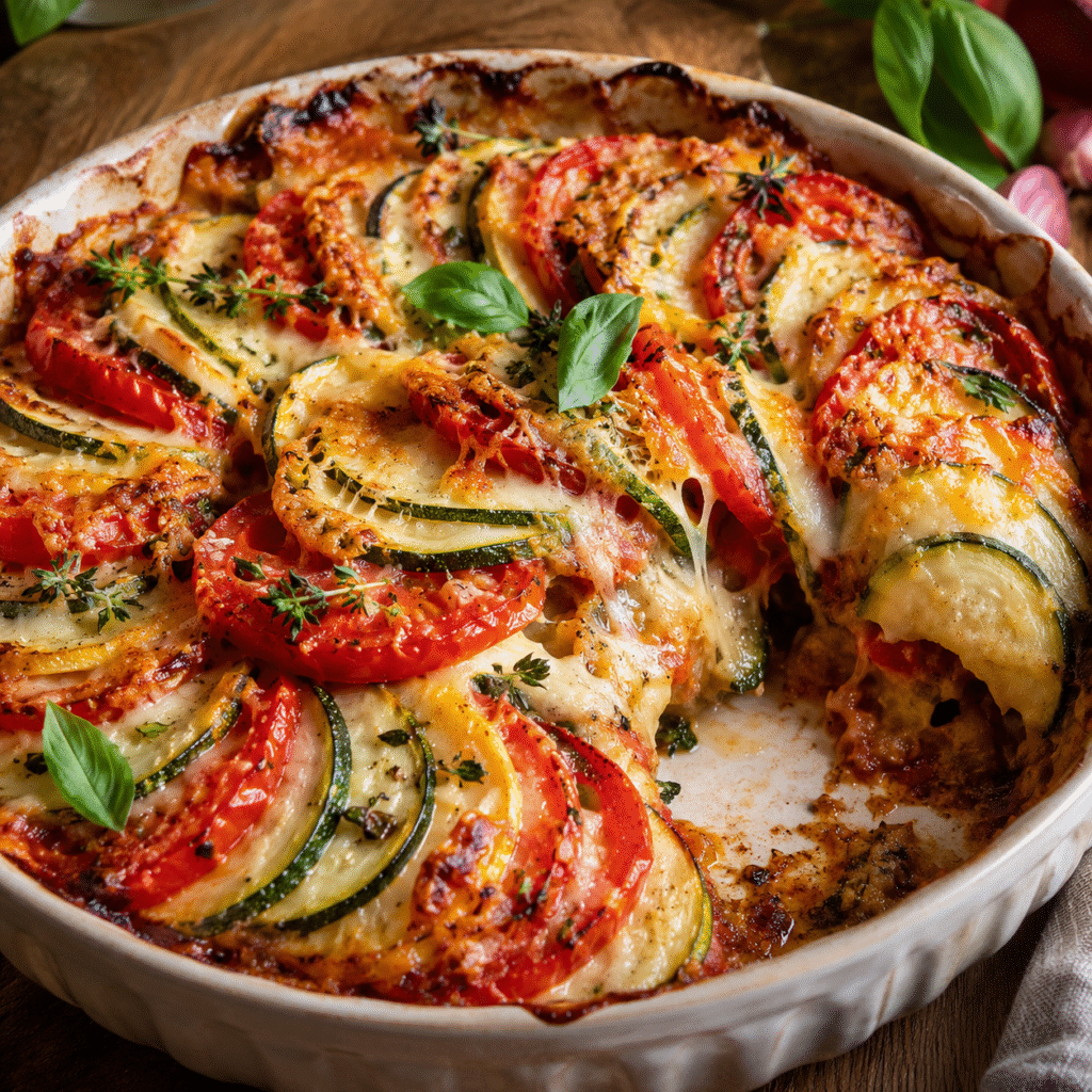 Gratin de courgettes et tomates à la mozzarella
