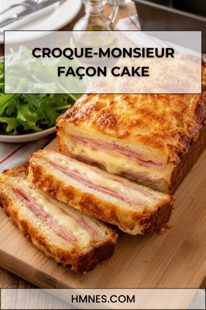Croque-monsieur cake au jambon et fromage fondant