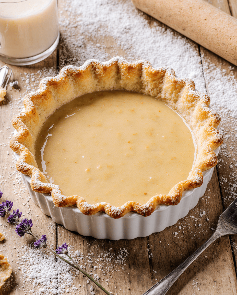 Pâte sablée maison étalée sur un plan de travail fariné, prête à être utilisée pour une tarte.