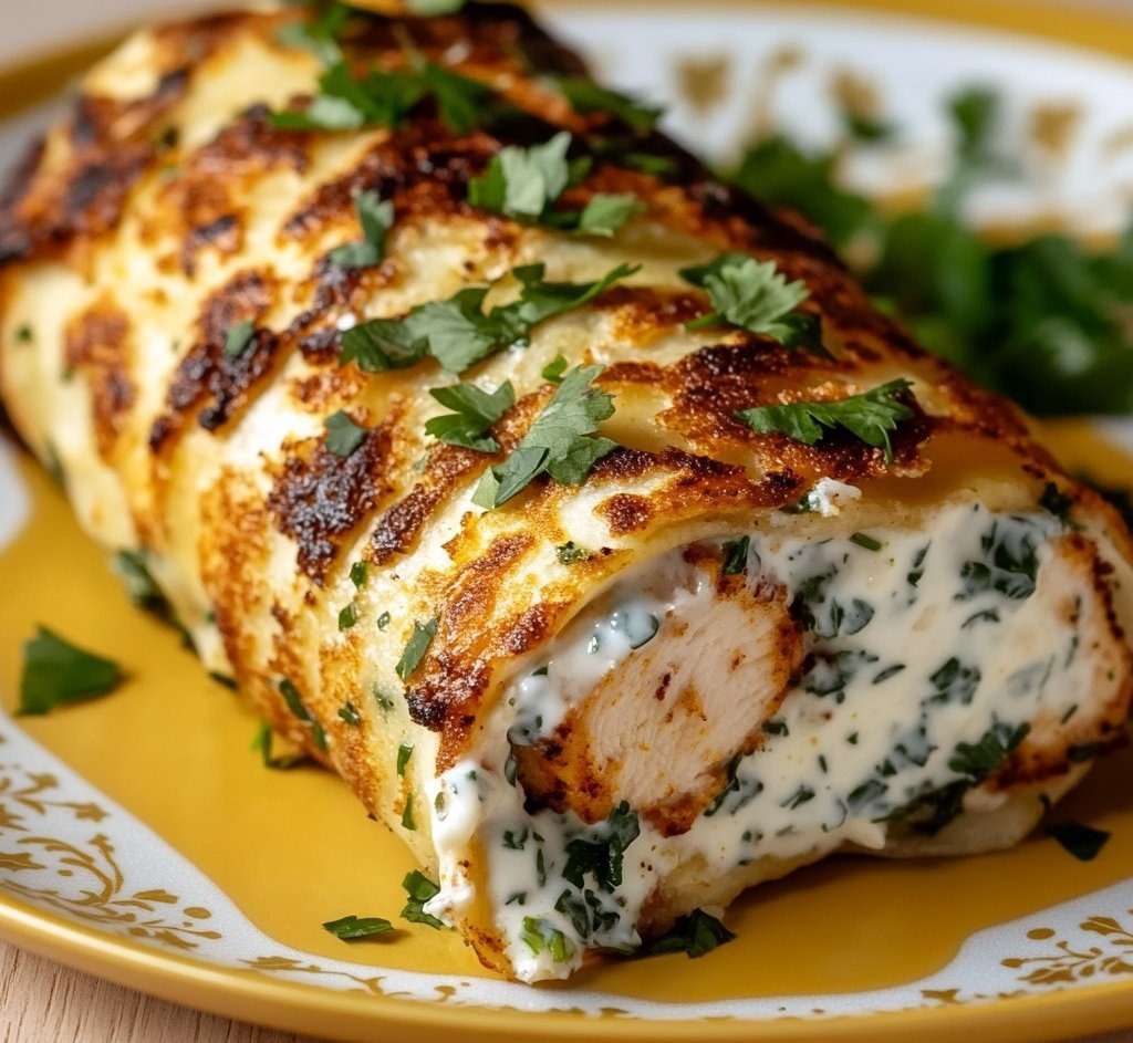 bûche poulet curry salée roulée garnie de poulet au curry et fromage frais sur plat de fête