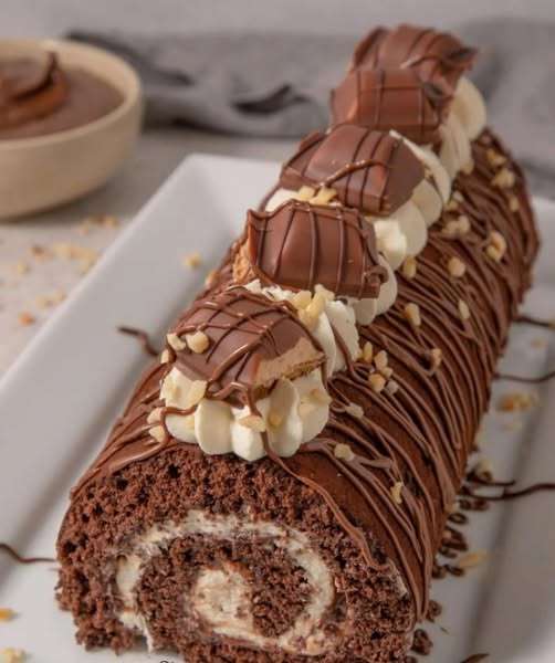 Roulé suisse Nutella avec génoise cacaotée et garniture fondante
