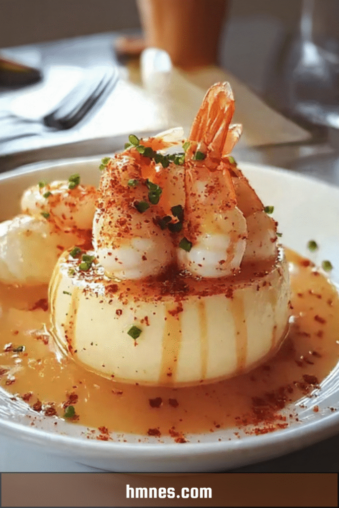 Flan de crevettes citronné servi avec sauce légère au citron et ciboulette fraîche