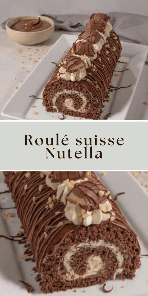 Roulé suisse Nutella avec génoise cacaotée et garniture fondante