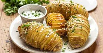 Pommes de terre Hasselback croustillantes au four dorées et fondantes