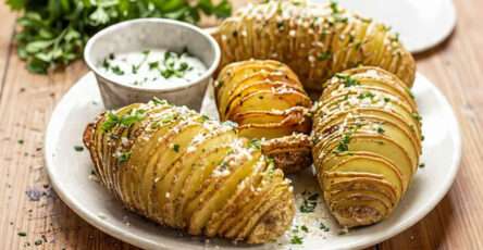 Pommes de terre Hasselback croustillantes au four dorées et fondantes