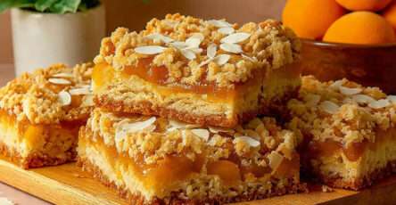 Carrés crumble abricot amande croustillants et fondants