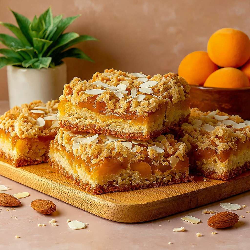 Carrés crumble abricot amande croustillants et fondants