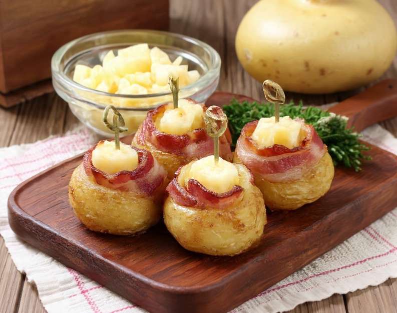 Bouchées pomme de terre lard fromage croustillantes et fondantes au cœur