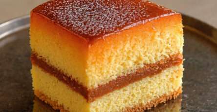 Gâteau castella café caramel japonais moelleux nappé de caramel brillant