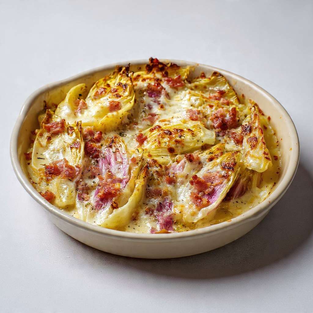 Tartiflette légère aux endives gratinée avec reblochon fondant