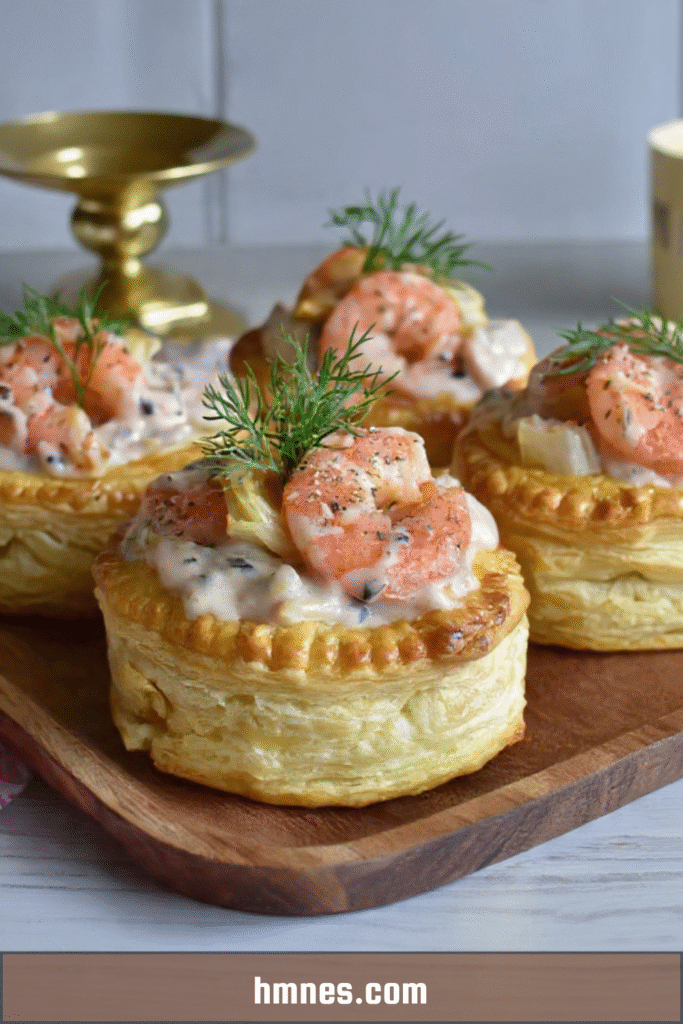Vol au vent crevettes garni de fenouil et crème à l’anis