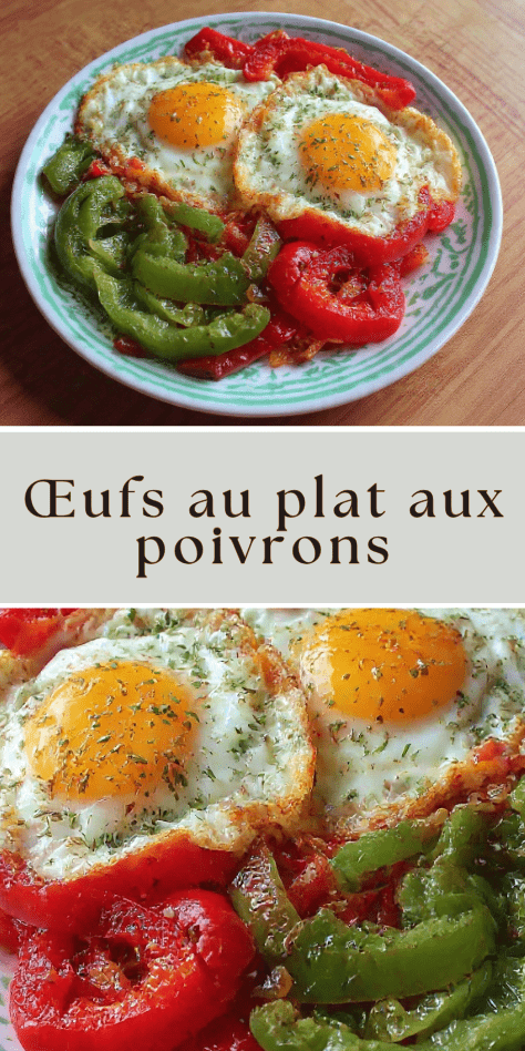 Œufs au plat aux poivrons fondants cuits à la poêle façon méditerranéenne