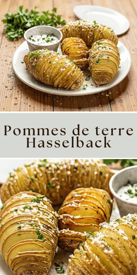 Pommes de terre Hasselback croustillantes au four dorées et fondantes