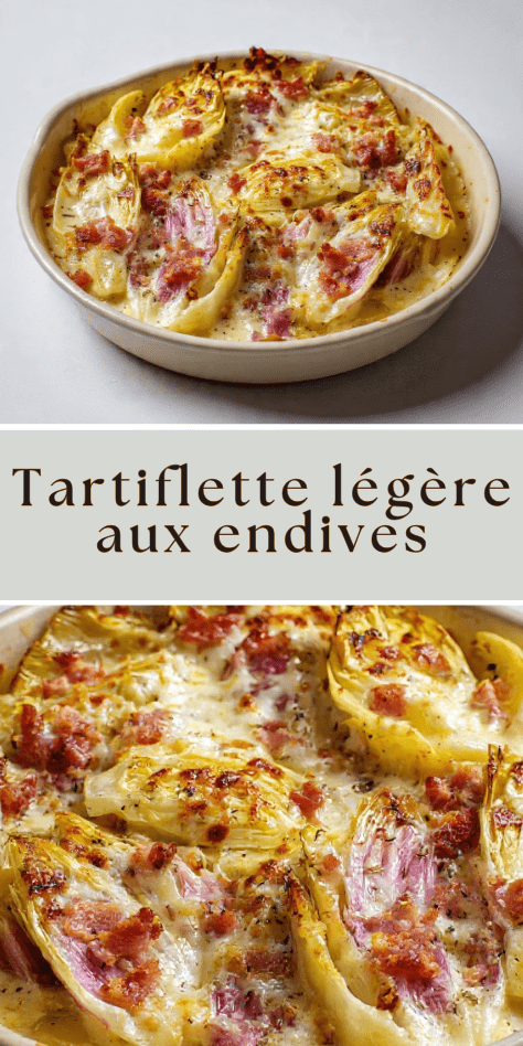Tartiflette légère aux endives gratinée avec reblochon fondant