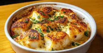 Gratin de cabillaud crémeux au fromage doré au four