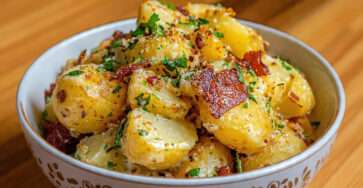 Pommes de terre croustillantes au bacon et persillade dorée au four