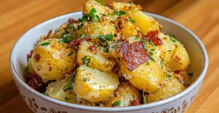 Pommes de terre croustillantes au bacon et persillade dorée au four