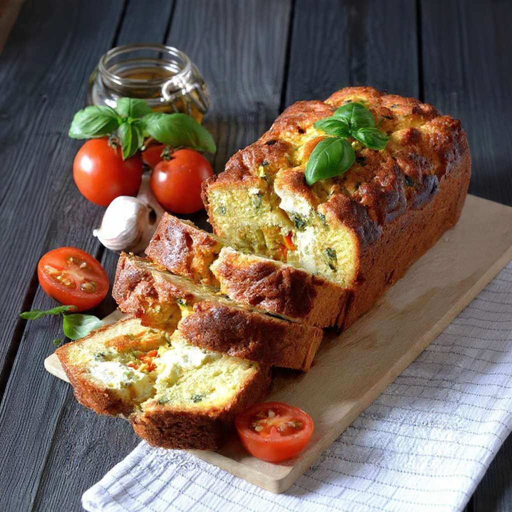 Cake salé italien tomates basilic et fromage fondant