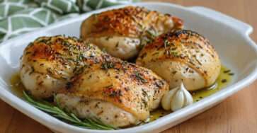 Cuisses de poulet rôties au romarin et à l’ail avec peau croustillante