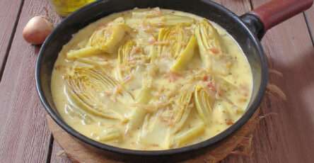 Fondue d’endives à l’ancienne crémeuse et fondante servie bien chaude