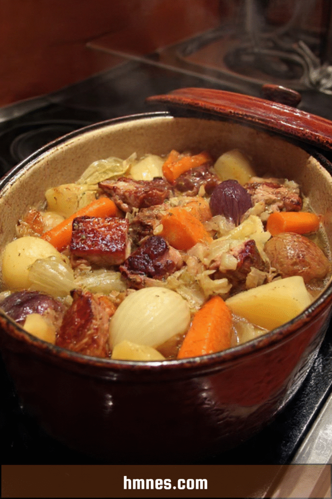 Potée savoyarde traditionnelle aux viandes fumées et légumes mijotés