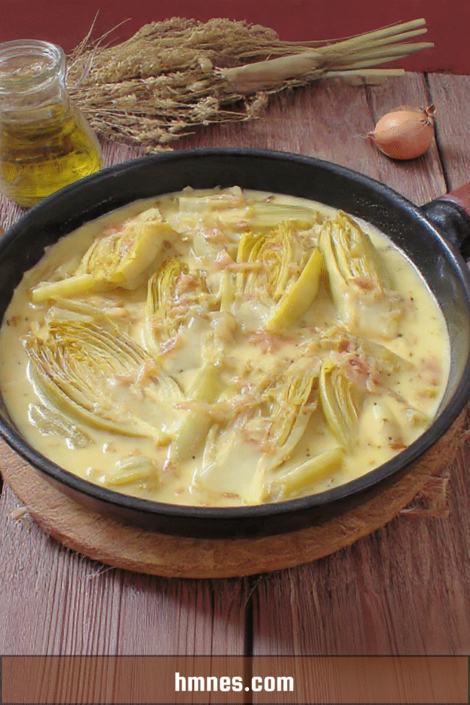 Fondue d’endives à l’ancienne crémeuse et fondante servie bien chaude