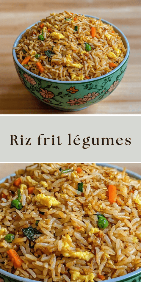 Grand plat de riz frit légumes et œufs festif servi pour buffet