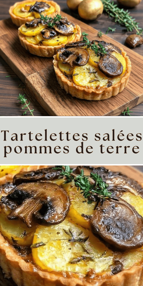 Tartelettes salées pommes de terre et champignons dorés au thym