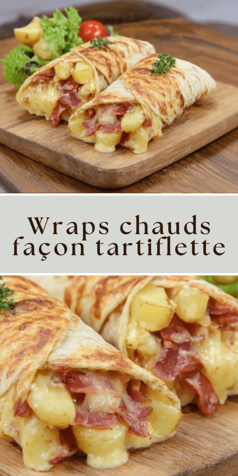 Wraps façon tartiflette dorés à la poêle avec reblochon fondant et pommes de terre