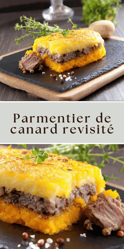 Parmentier de canard patate douce gratiné au four avec purée fondante et dessus doré