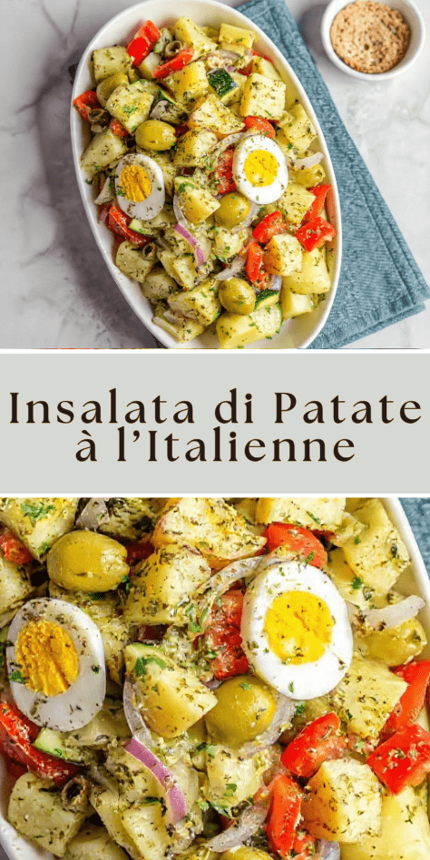 Insalata di Patate italienne avec pommes de terre, œufs, légumes frais et olives
