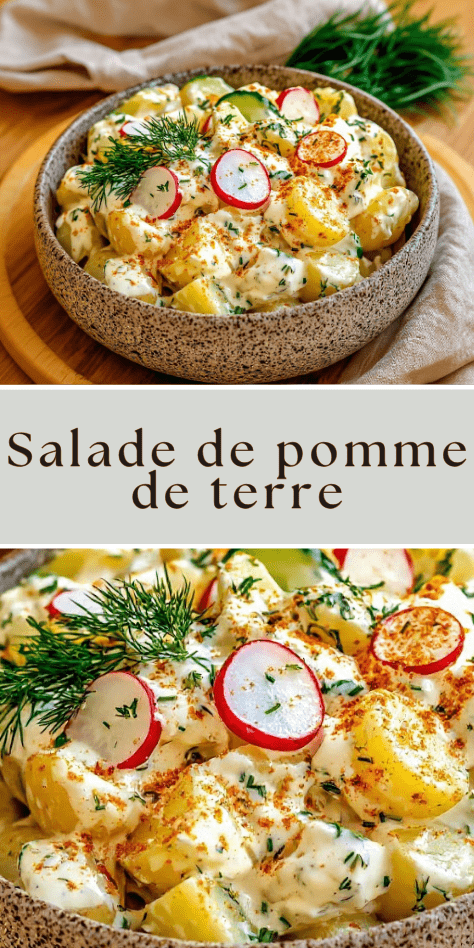 Salade de pomme de terre au yaourt citronné avec radis et aneth frais