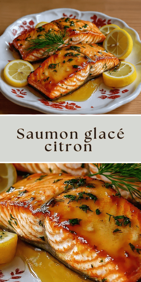 Pavés de saumon glacés au citron et au miel caramélisés en poêle